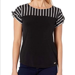 *NEW* Calvin Klein Short Sleeve w/ Stripes & Tie